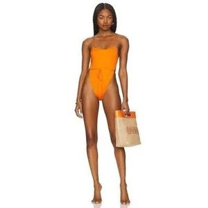 Monica Hansen Beachwear NWT One Piece in Orange in Size Small MRSP $240 - Picture 1 of 3