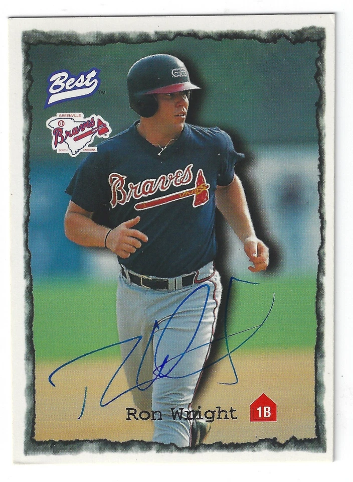 RON WRIGHT GREENVILLE BRAVES SIGNED 1997 BEST BASEBALL CARD SEATTLE MARINERS - Image 1 of 1