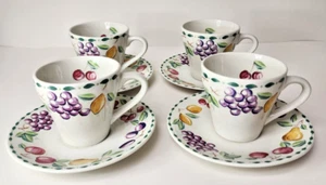 Flat Cup & Saucer Set Orchard by Farberware *Discontinued*Set of 4 (8 piece) - Picture 1 of 6