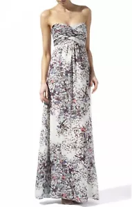 Abito da sera lungo maxi libellula Ted Baker 4 (uk 14) abito da ballo seta chiffon - Foto 1 di 14