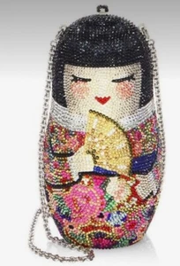 Judith Leiber Russian Nesting DOLL Niko Japanese Crystal Minaudière handbag - Picture 1 of 4