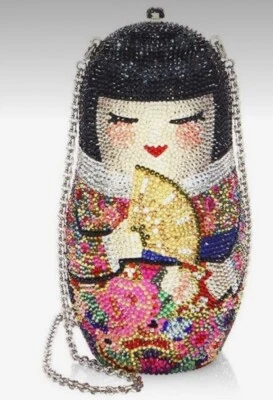 Judith Leiber Russian Nesting DOLL Niko Japanese Crystal Minaudière handbag - Image 1 of 4