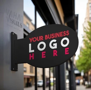 Custom PVC White Oval Blade Sign Personalized Logo Wall Art for Indoor & Outdoor - Picture 1 of 6