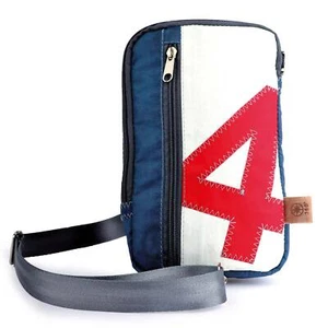 Gürteltasche Nautik Blau Weiss Zahl Rot aus recyceltem Segeltuch - Bild 1 von 5