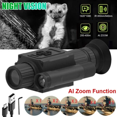 Digital Night Vision Rifle Scope Optic Hunting IR Laser 850nm/940nm Camera 400m - Image 1 of 4