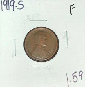 1919-S LINCOLN WHEAT CENT ~ FINE ~NICE COIN~ - Imagen 1 de 2