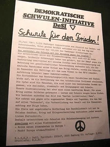 Folleto original 1980 años-Hamburgo-Iniciativa Gay Democrática DeSi - Imagen 1 de 1