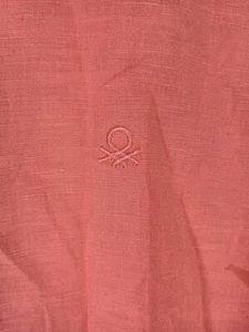 United Colors Of Benetton Linen Blend Long Sleeve Shirt Size Small - Picture 1 of 8
