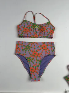 Adidas x Farm Rio Collaboration Pull On Two Piece High Waist Swimsuit Size M NWT - Picture 1 of 6