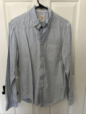 Men’s J. Crew Oxford Cloth Cocktail Shirt Mixed Stripes Slim Small - Image 1 of 3
