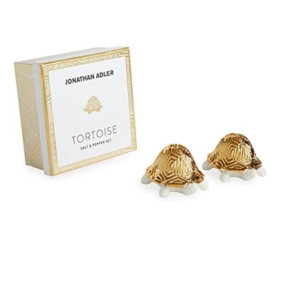Jonathan Adler - Salt & Pepper Shakers - Gold Tortoise - Image 1 of 2