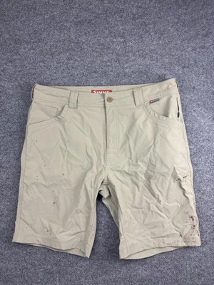 Simms Fishing Shorts Mens 38W Beige Nylon Blend Outdoor Hiking Stain Wear - Изображение 1 из 4