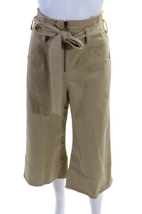 Intermix Womens Zip Front High Waisted Straight Leg Pants Beige Size 0 - Picture 1 of 6