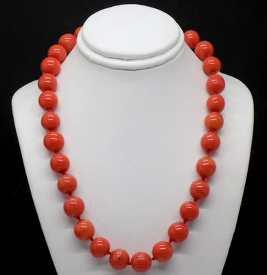 Collar de cristal coral anudado a mano entre cuentas 15" +++ Foto 1 de 4
