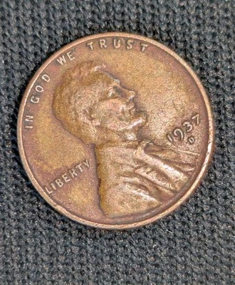 1937-D 1c Wheat Cent Red Copper Toned Super Fine For Year - Image 1 of 4