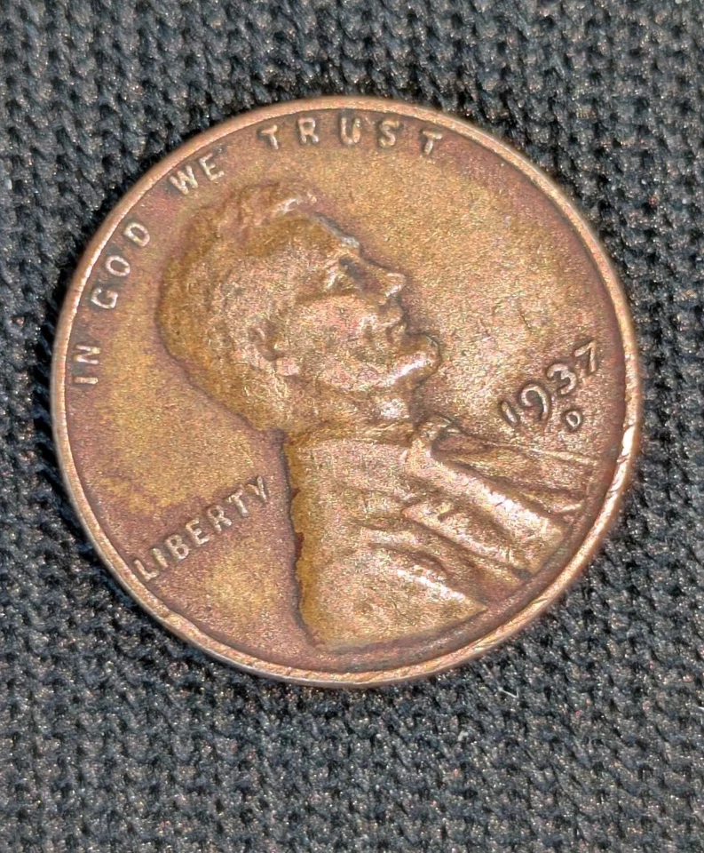 1937-D 1c Wheat Cent Red Copper Toned Super Fine For Year - Image 1 of 4