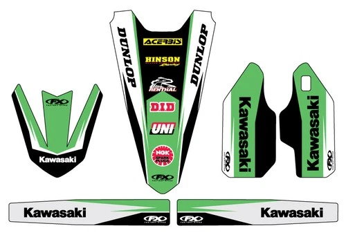 Kit de molduras adhesivas Effex de fábrica 19-50120 para Kawasaki KX125 250 04-08 Foto 1 de 1