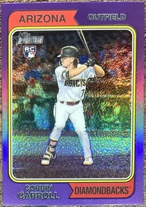 2023 Topps Heritage Corbin Carroll Purple Refractor Rookie #209 Diamondbacks - Bild 1 von 2