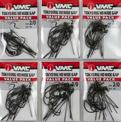 (LOTE DE 6) VMC TOKYO RIG HD WIDE GAP 2/0 VALUE PACK TDWG#2/0BNVP H1203 Foto 1 de 3