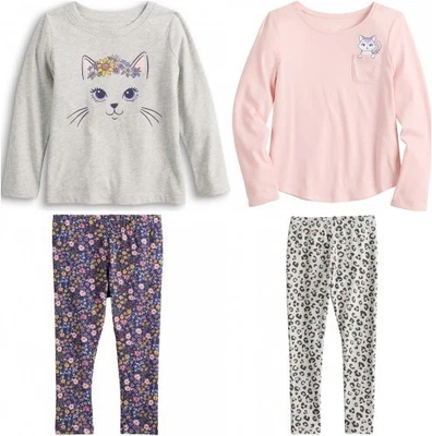 Nuevo Lote de 4 Piezas de Saltar Frijoles Gatito Gato Camisas y Leggings Trajes Talla 4 Nuevo con Etiquetas Foto 1 de 4