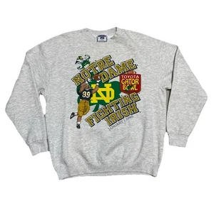 VINTAGE Notre Dame Sweatshirt Lee Heavyweight Herren L grau Fighting Irish USA 90s - Bild 1 von 12