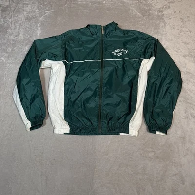 Chaqueta cortavientos de colección Asics para hombre grande verde cremallera completa forrada al aire libre Foto 1 de 4