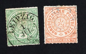 Nord Deutsches Postbezirk 1868 set of stamps Mi# 2-3 used CV=8.4$ - Picture 1 of 2