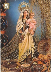 1 Postcard Our Lady of Mt. Carmel Virgin Virgen del Carmen Print Image - Picture 1 of 2
