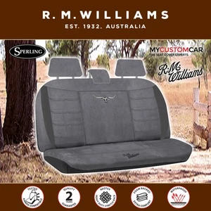 R.M.Williams RMW Longhorns Suede Velour Grey Rear Car Seat Cover Universal Fit - Picture 1 of 4