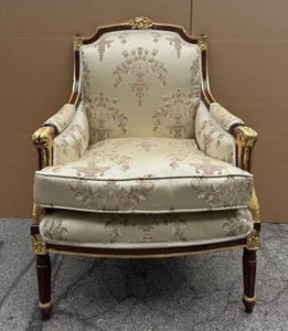 Casa Padrino Poltrona Barocca Impero Tortora/Marrone/Oro H. 100 cm - Mobili Barocco - Foto 1 di 2