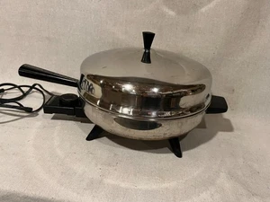 Farberware 101 Stainless Steel 12" Electric Skillet Fry Pan 344A Dome Lid Cord - Picture 1 of 5
