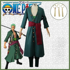 Zoro Roronoa Costume One Piece Cosplay Anime Halloween Outfit Robe Kimono - Picture 1 of 8