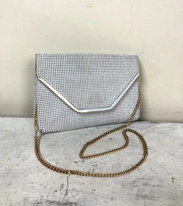 Glomesh Vintage White Chainmail Mesh Shoulder Bag Clutch 1960s Mod Evening Wear - Picture 1 of 6