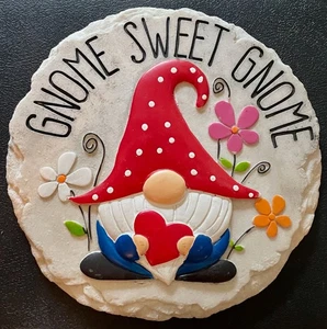 Gnome Sweet Gnome Resin Stepping Stone by Spoontiques - Picture 1 of 3