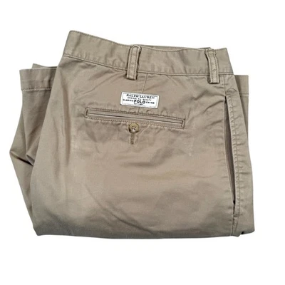 Ralph Lauren Polo Classic Chino Shorts Mens Size 40 Khaki Pleated Cotton - Image 1 of 4