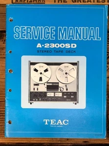 Teac / Tascam A-2300SD Reel to Reel Service Manual *Original* - Picture 1 of 1
