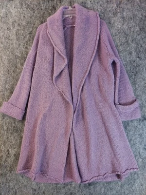 Soft Surroundings Sweater Womens Medium Purple Open Front Mohair Wool Blend Cozy - Image 1 of 4
