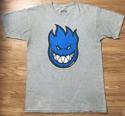 Camiseta de Patín Spitfire Wheels Años 2000 De Colección Gris Jaspeado Cabeza Grande Logo Para Hombres M Foto 1 de 4