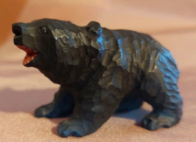 Antiguo Japón oso tallado en madera arte ainu estilo Hokkaido tallado a mano escultura Foto 1 de 4