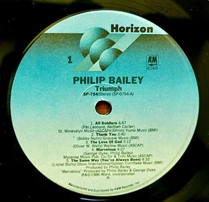 PHILLIP BAILEY TRIUMPH LP1986 A&M Records SP745 Horizon Stereo  Orig Lyric Liner - Picture 1 of 9