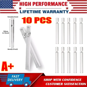 10-piece Transparent Thick Pyrex Glass Chillum Tobacco Pipe Diameter 12mm - Picture 1 of 11
