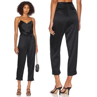 NWT Cami Nyc Hadar Waist Tie Silk Stretch Pants Women's Black Size: 2 - Image 1 of 4