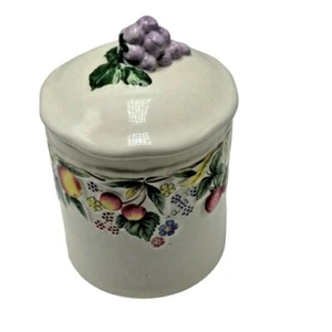Ceramic Jam Jar Japan Signed 3D Fruit Vintage Grannycore Farmhouse Cottage - Picture 1 of 7