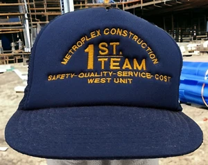 Cappello Berretto Snapback Metroplex Construction 1st Team Maglia Blu - Foto 1 di 8