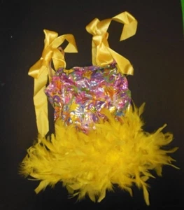 NUEVO CON ETIQUETAS Disfraz de Baile Leotardo con Falda Boa Amarillo Brillante Niñas Talla Pequeña 4-6 - Imagen 1 de 5