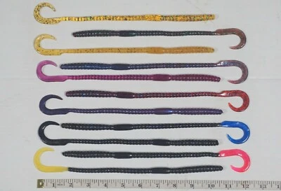 15 - Mister Twister 11" Phenom Curly Tail Fishing Worms - 8 Colors Available