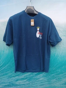 Camiseta Stussy XL NUEVA CON ETIQUETAS Azul Marino Kingpin Bowling Teñida con Pigmento #0263 - Imagen 1 de 3