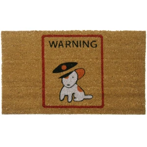 Rubber-Cal "¡Advertencia, cachorro vicioso por dentro!" Felpudos para perros alfombrillas de exterior, 18 x 30 - Imagen 1 de 5