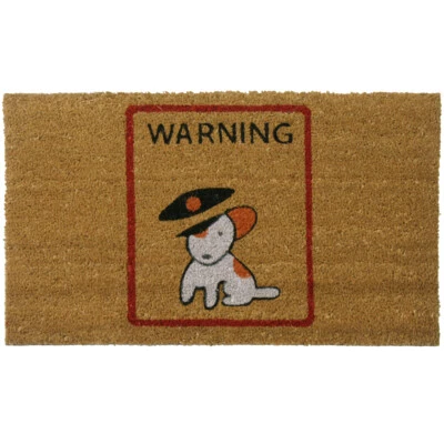 Rubber-Cal "Warning, Vicious Puppy Inside!" Dog Doormats Outdoor Mats, 18 x 30 - Image 1 of 4