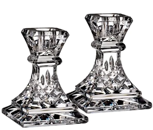 WATERFORD 4 in. Lismore Crystal Candlestick Pair 1058273